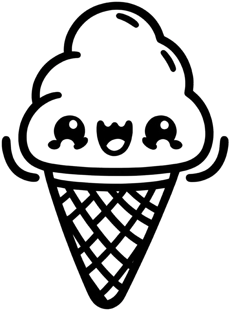 malvorlage-eiscreme-mit-geluecklichem-gesicht