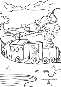 malvorlage-eisenbahn-in-der-landschaft