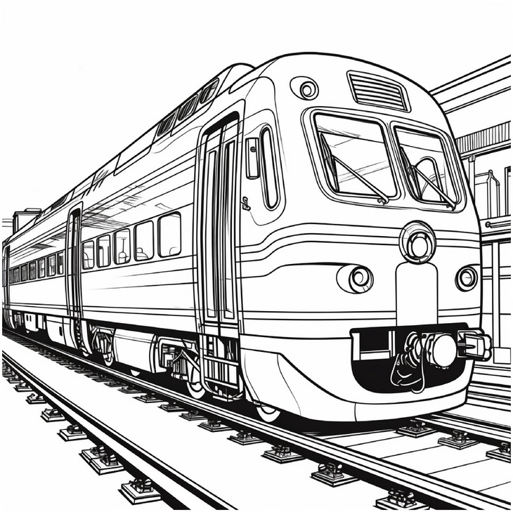 malvorlage-eisenbahn-zug-auf-gleisen