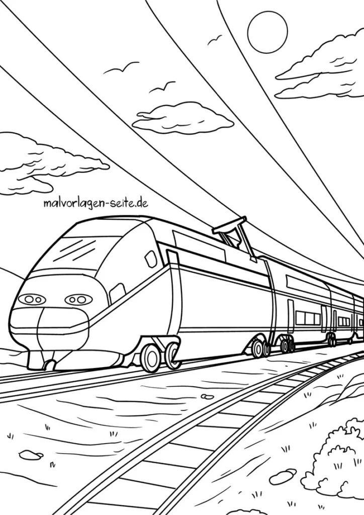 malvorlage-eisenbahn-zug-futuristisch