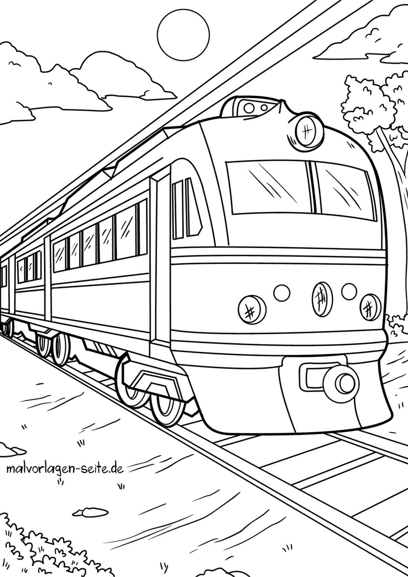 malvorlage-eisenbahn-zug-in-schoener-landschaft