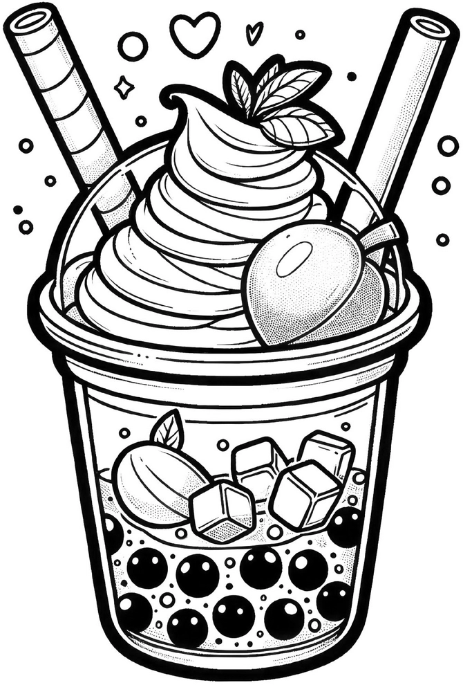 malvorlage-eisgetraenk-mit-strohhalmen-und-fruechten