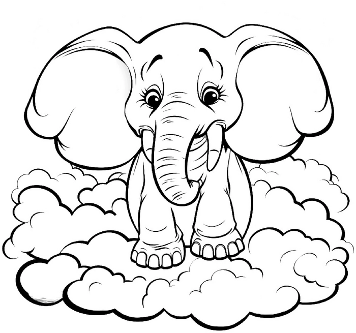 malvorlage-elefant-auf-wolken