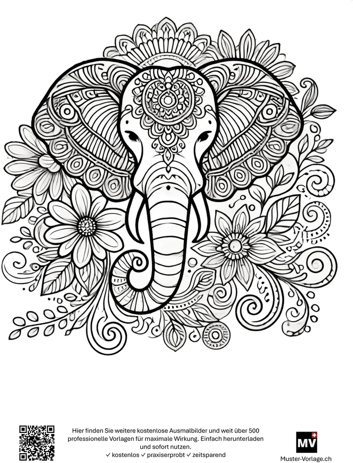 malvorlage-elefant-blumen-ausmalen