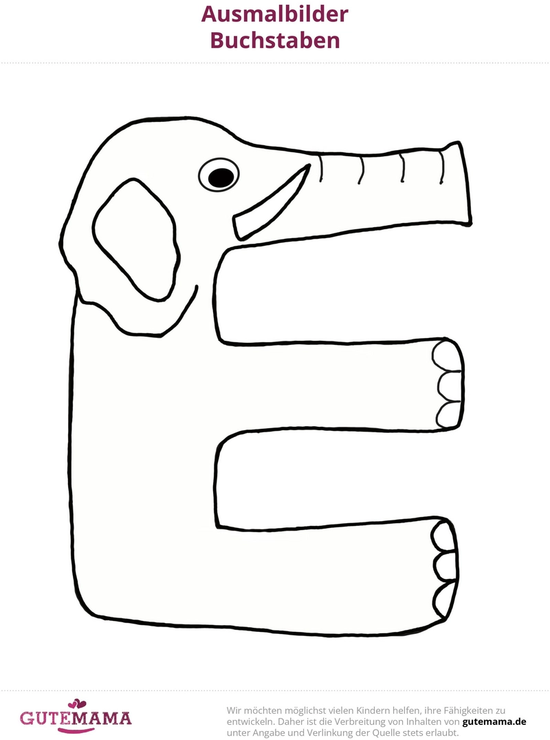 malvorlage-elefant-e-buchstabe-ausmalen