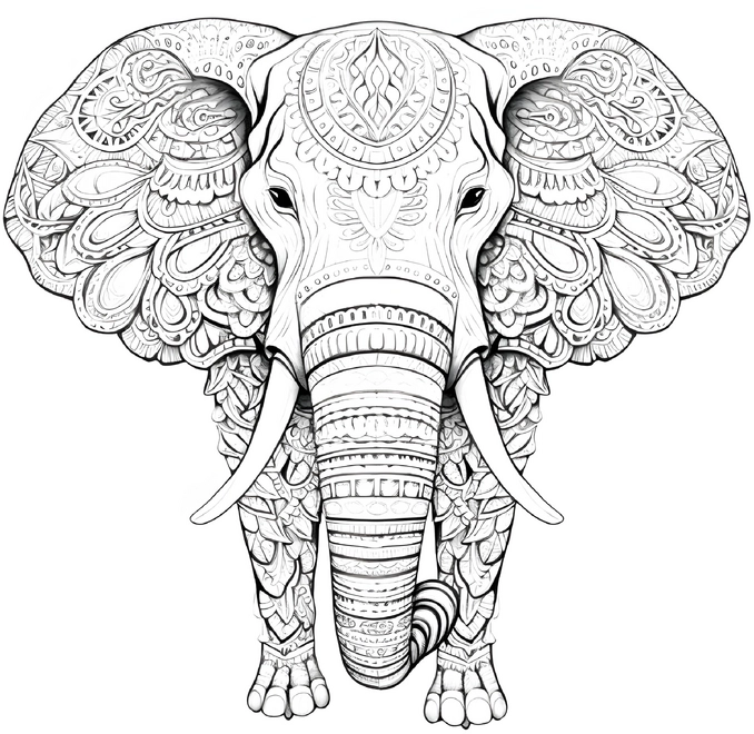 malvorlage-elefant-kunstvolle-muster