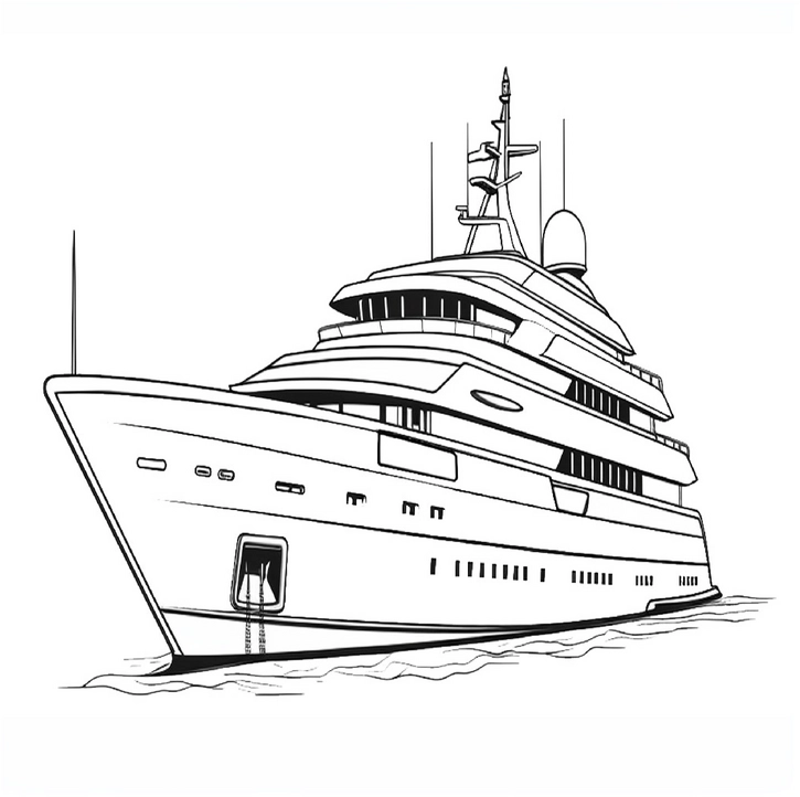 malvorlage-elegante-yacht-zum-ausmalen