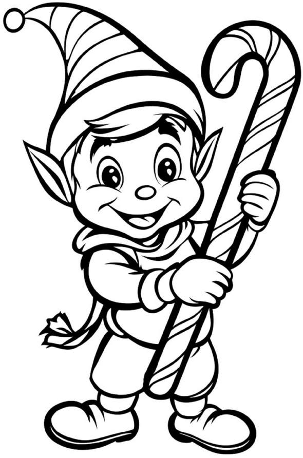 malvorlage-elfen-mit-zuckerstange