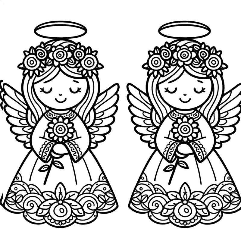 malvorlage-engel-mit-blumenkrone