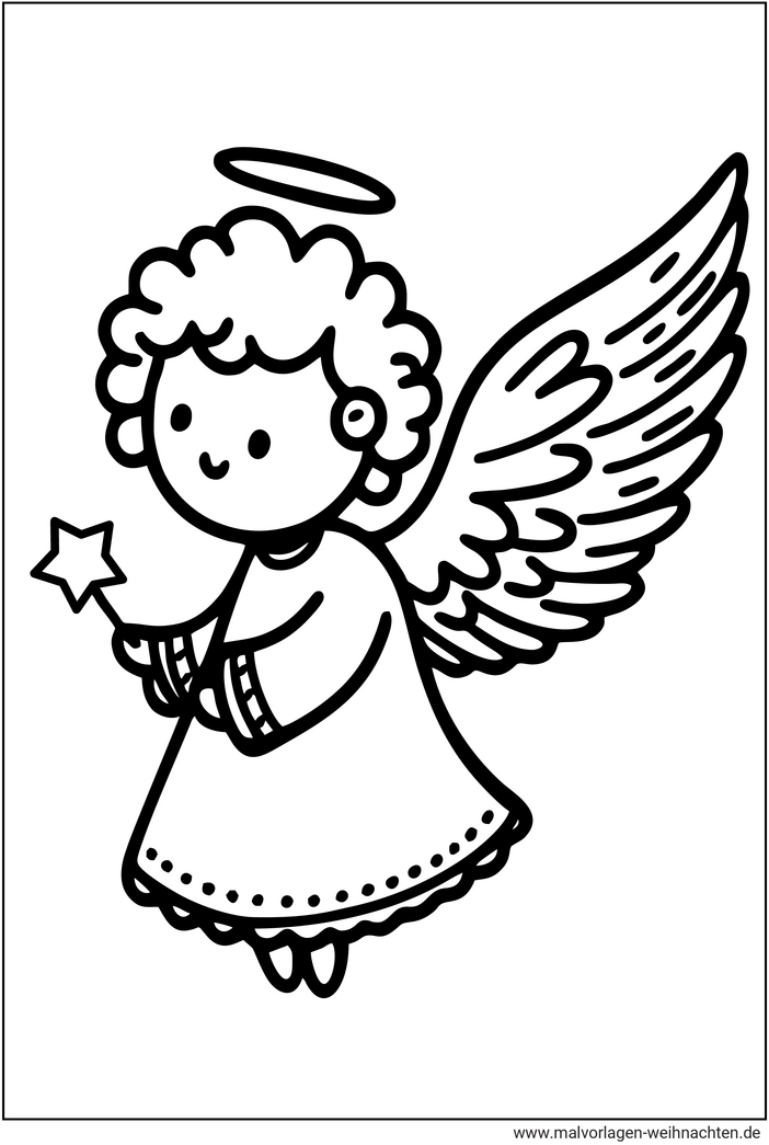 malvorlage-engel-mit-stern-fuer-weihnachten