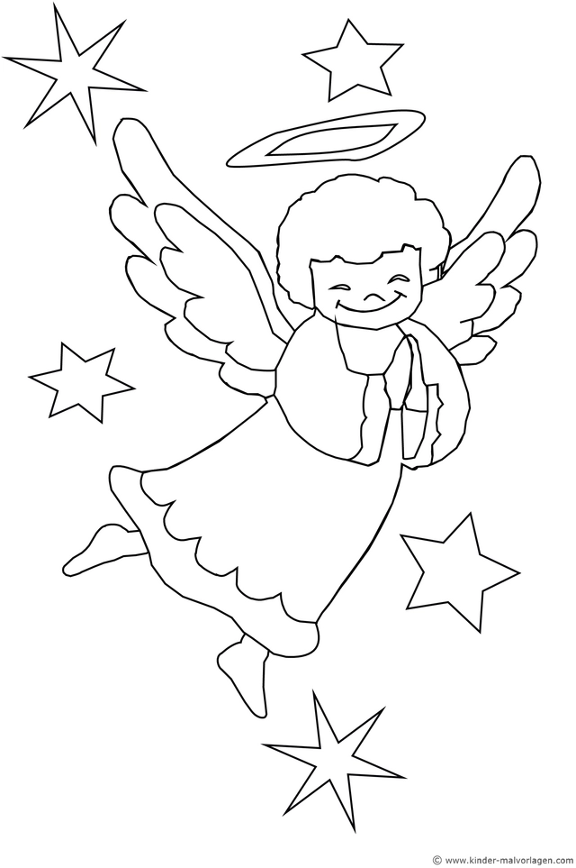 malvorlage-engel-mit-sternen
