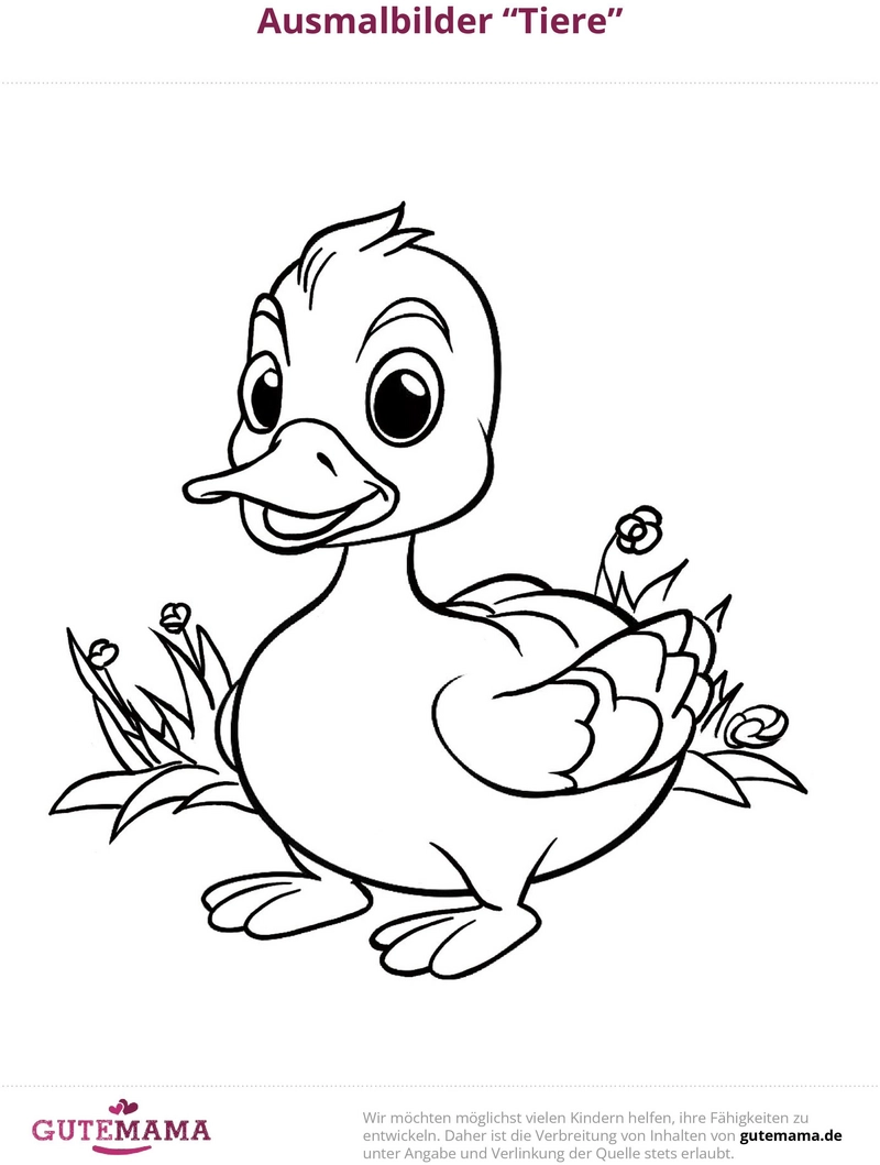 malvorlage-ente-im-gruenen-fuer-kreative-kinder