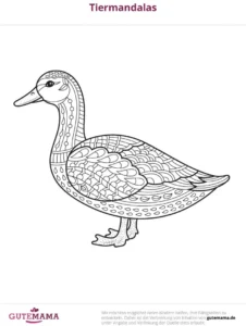 malvorlage-ente-mit-mandala-mustern