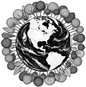 malvorlage-erde-baeume-und-blaetter