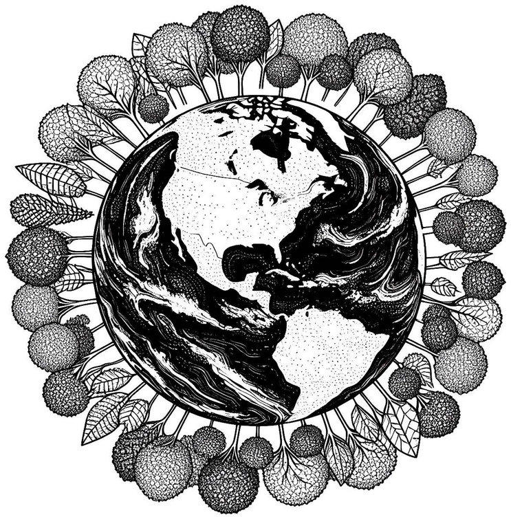 malvorlage-erde-baeume-und-blaetter