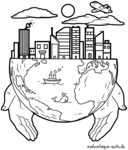 malvorlage-erde-in-haenden-stadt-und-umwelt