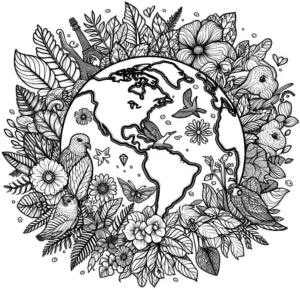 malvorlage-erde-pflanzen-tiere-ausmalbild