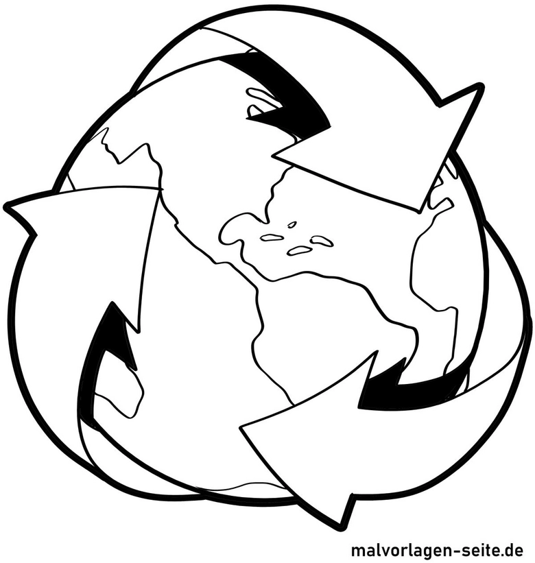 malvorlage-erde-recycling-zyklus