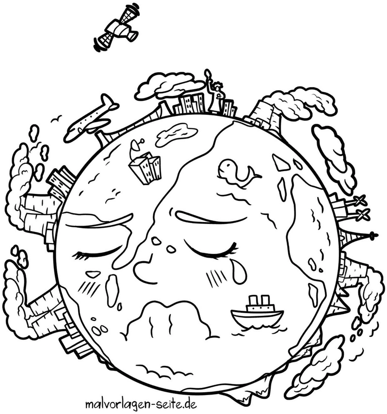 malvorlage-erdesymbole-und-umweltverschmutzung
