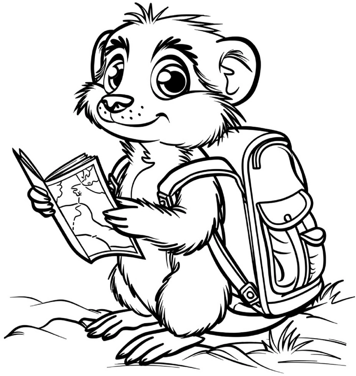 malvorlage-erdmaennchen-mit-karte-zum-ausmalen