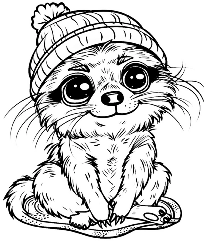 malvorlage-erdmaennchen-mit-muetze