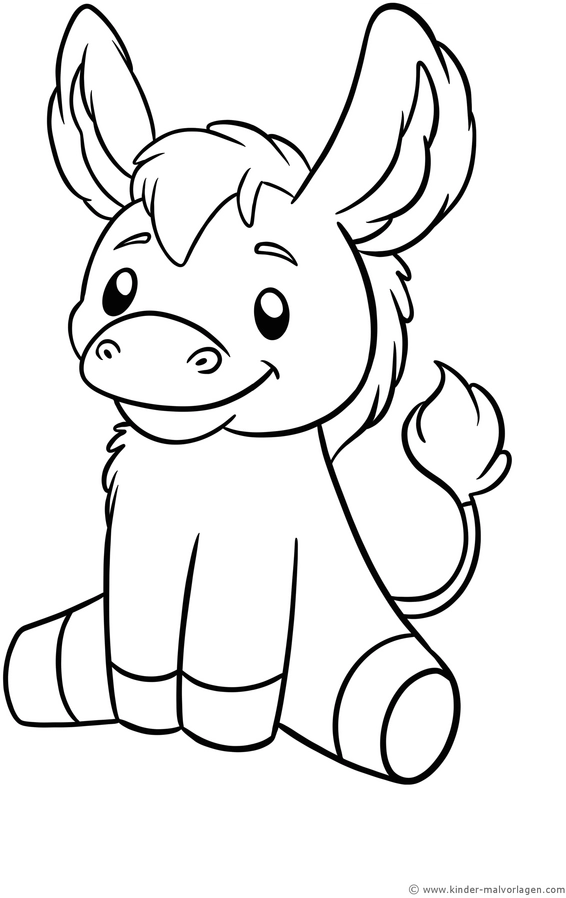 malvorlage-eselchen-freundliches-laecheln-zum-ausmalen