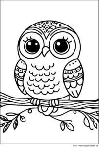 malvorlage-eule-auf-ast-zum-ausmalen