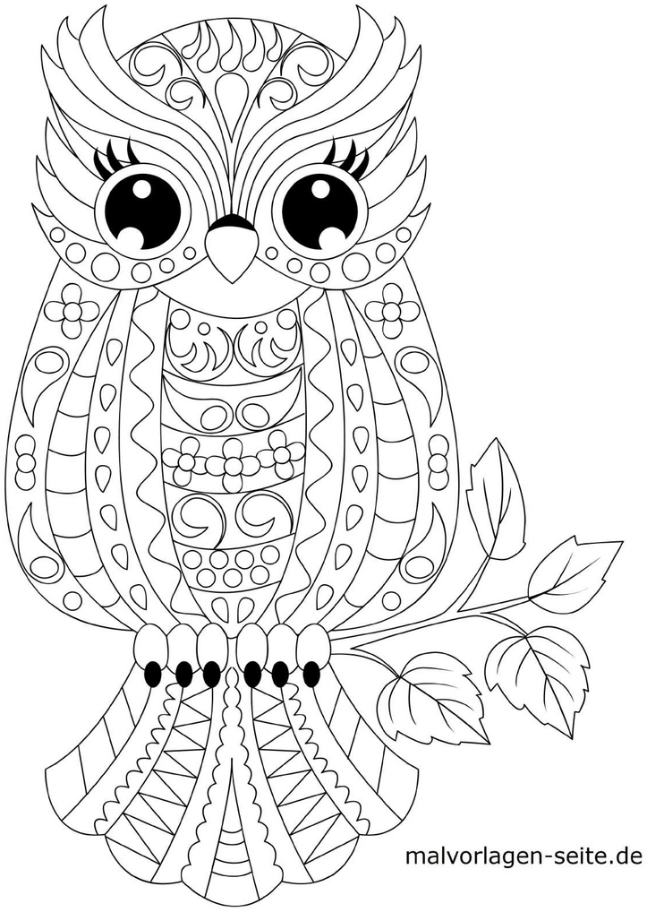 malvorlage-eule-kunstvolle-muster