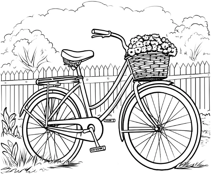 malvorlage-fahrrad-mit-blumen-im-korb
