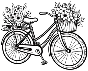 malvorlage-fahrrad-mit-blumen-korb