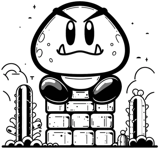 malvorlage-fantasie-comic-figur-bauwerk