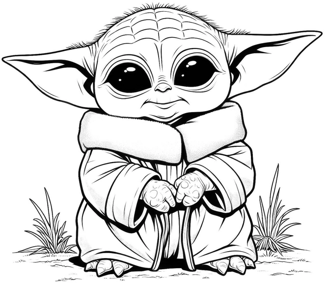 malvorlage-fantasiefigur-mit-grosser-robe