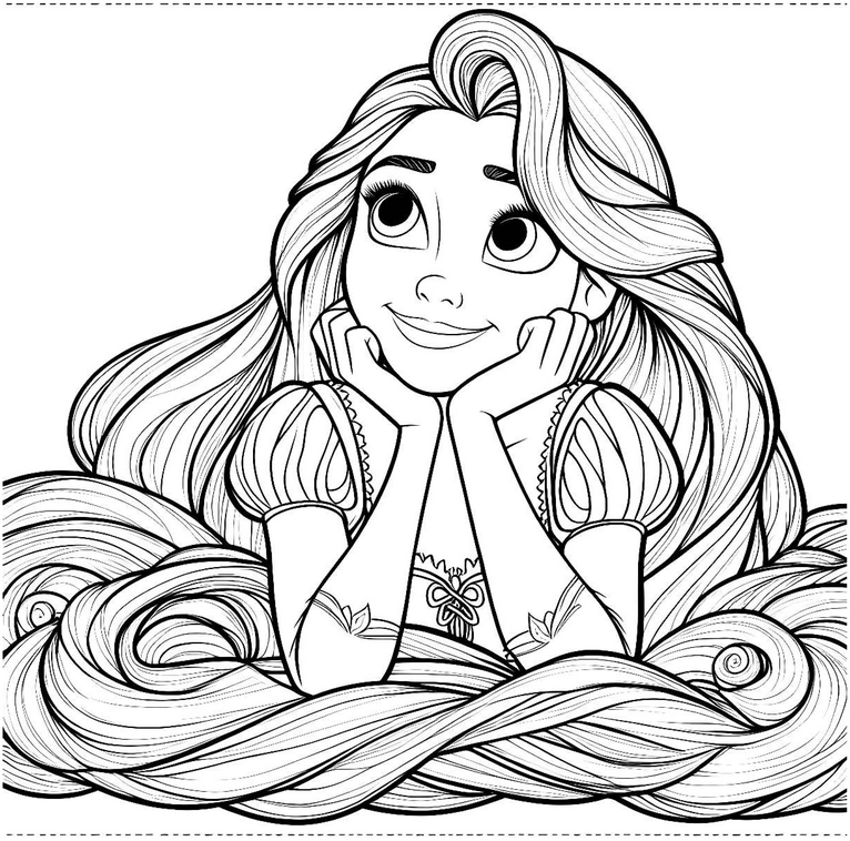 malvorlage-fantasiefigur-mit-langen-haaren