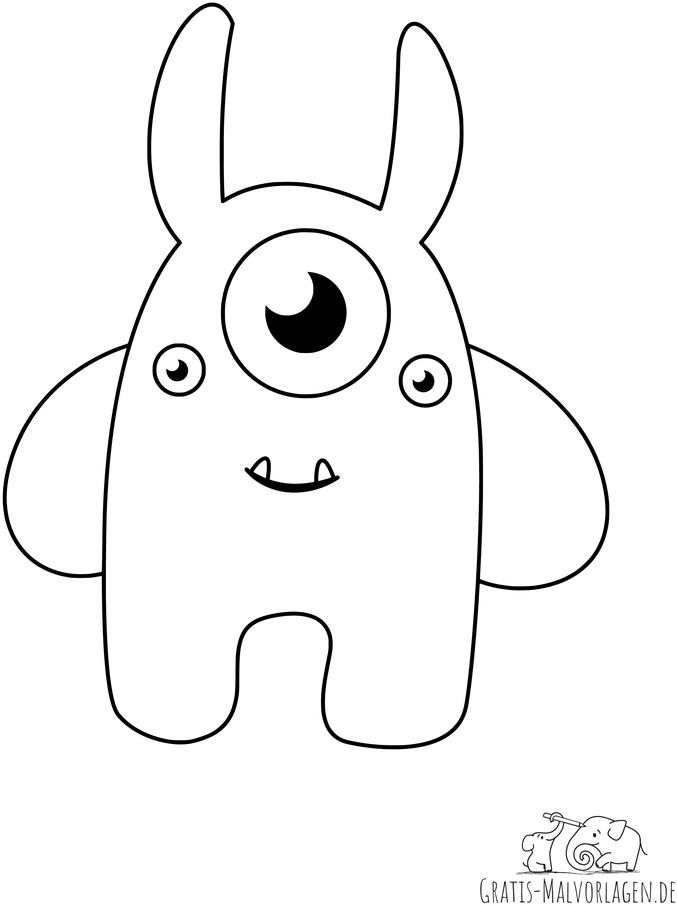 malvorlage-fantasievolles-monster-mit-einem-augen