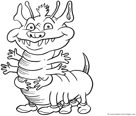 malvorlage-fantasievolles-monster-mit-vielen-armen