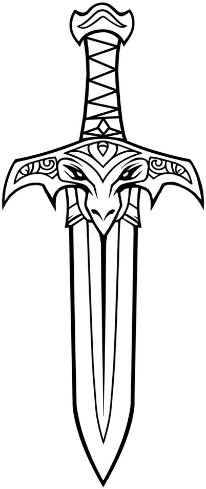 malvorlage-fantasievolles-schwert-mit-kunstvollem-design
