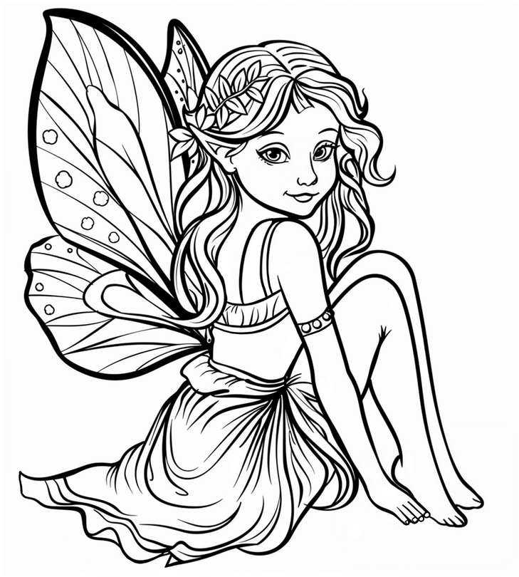 malvorlage-fee-mit-fluegel-und-farbenfreude