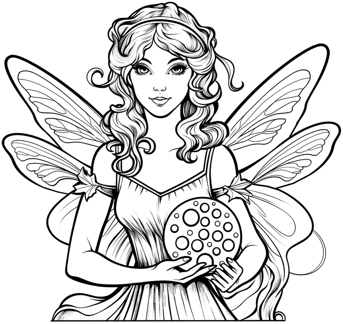 malvorlage-fee-mit-fluegel-und-magischem-objekt