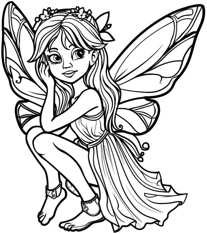 malvorlage-fee-mit-grossen-fluegeln