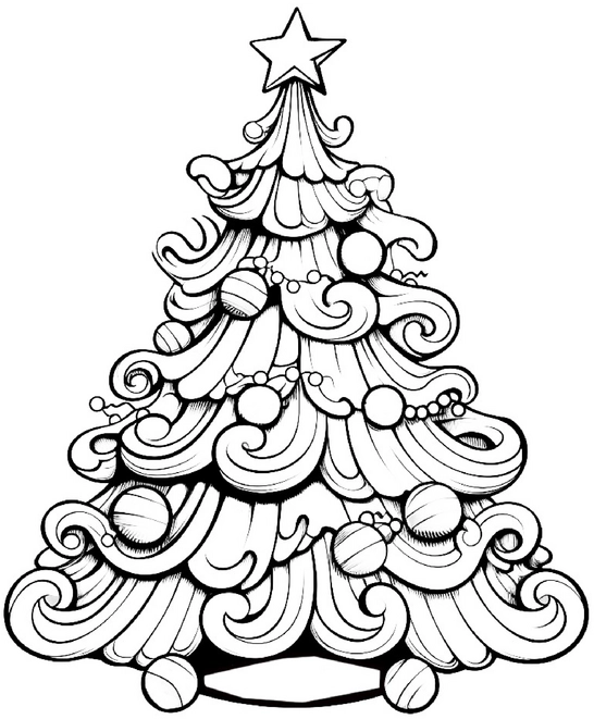 malvorlage-festlicher-tannenbaum-ausmalbild