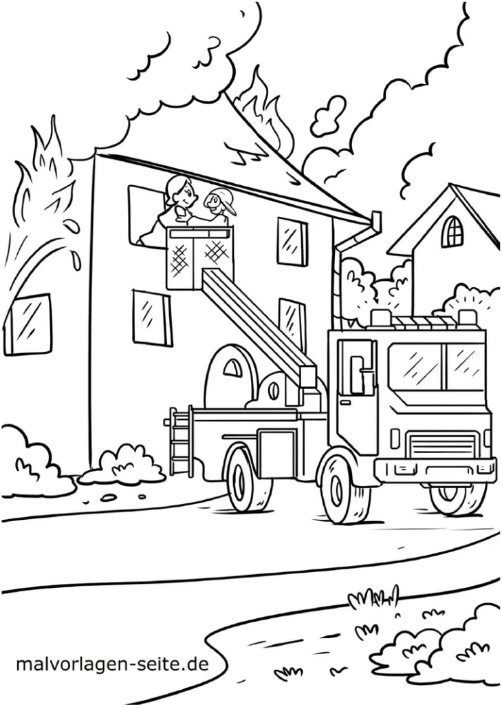 malvorlage-feuerwehr-rettung-drehleiter