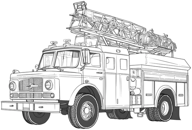 malvorlage-feuerwehrfahrzeug-drehleiter-ausmalen