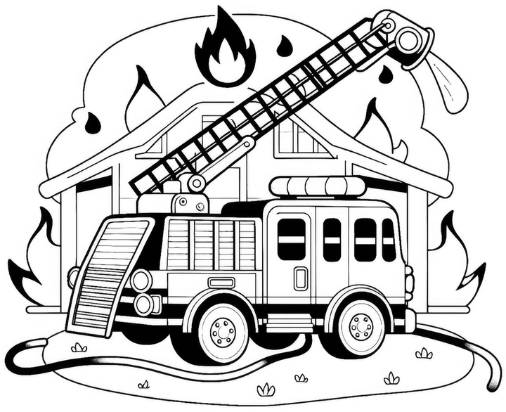 malvorlage-feuerwehrfahrzeug-im-einsatz