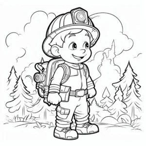 malvorlage-feuerwehrmann-in-der-natur