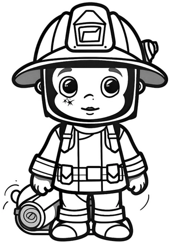 malvorlage-feuerwehrmann-mit-wasserpumpe