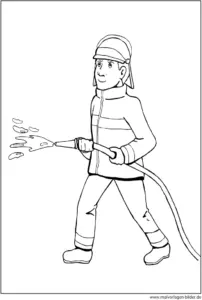 malvorlage-feuerwehrmann-wasserloescht