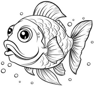 malvorlage-fisch-grosse-augen-sprudelnde-blasen