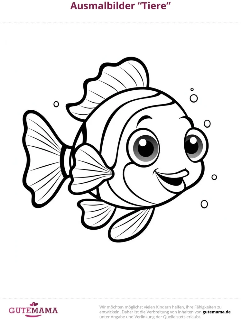 malvorlage-fisch-mit-luftblasen-zum-ausmalen