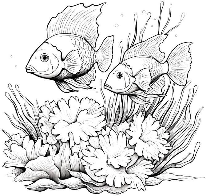 malvorlage-fische-im-korallenriff