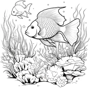 malvorlage-fische-und-korallen-ausmalbild